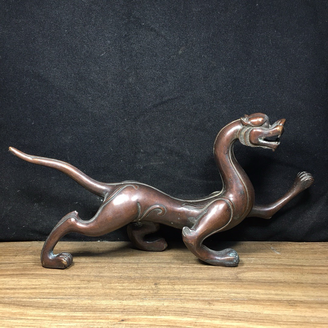 Chinese antique pure copper white tiger