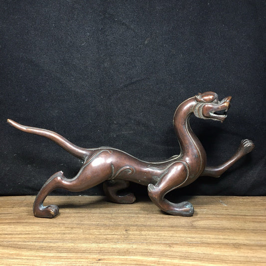 Chinese antique pure copper white tiger