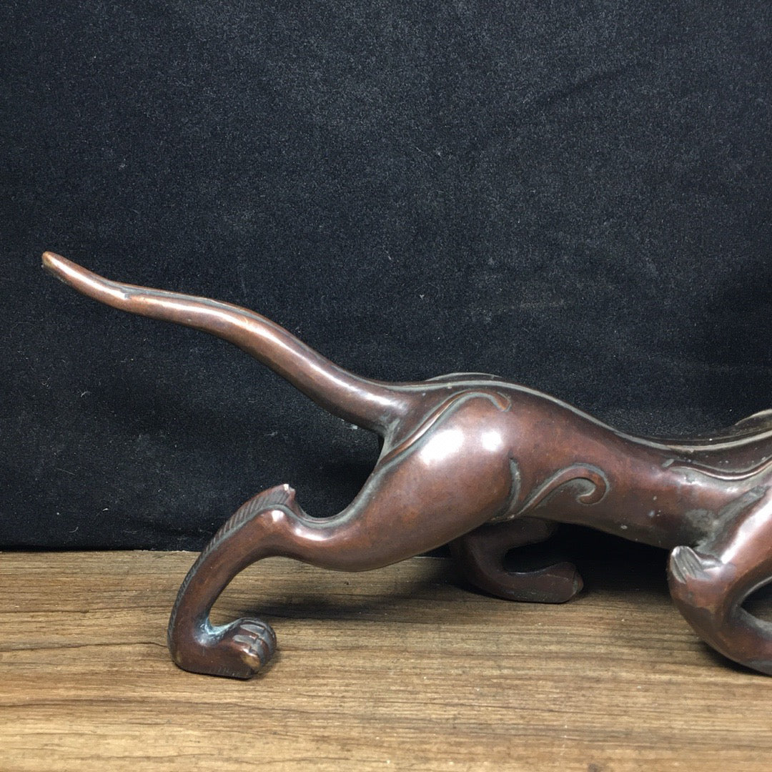 Chinese antique pure copper white tiger