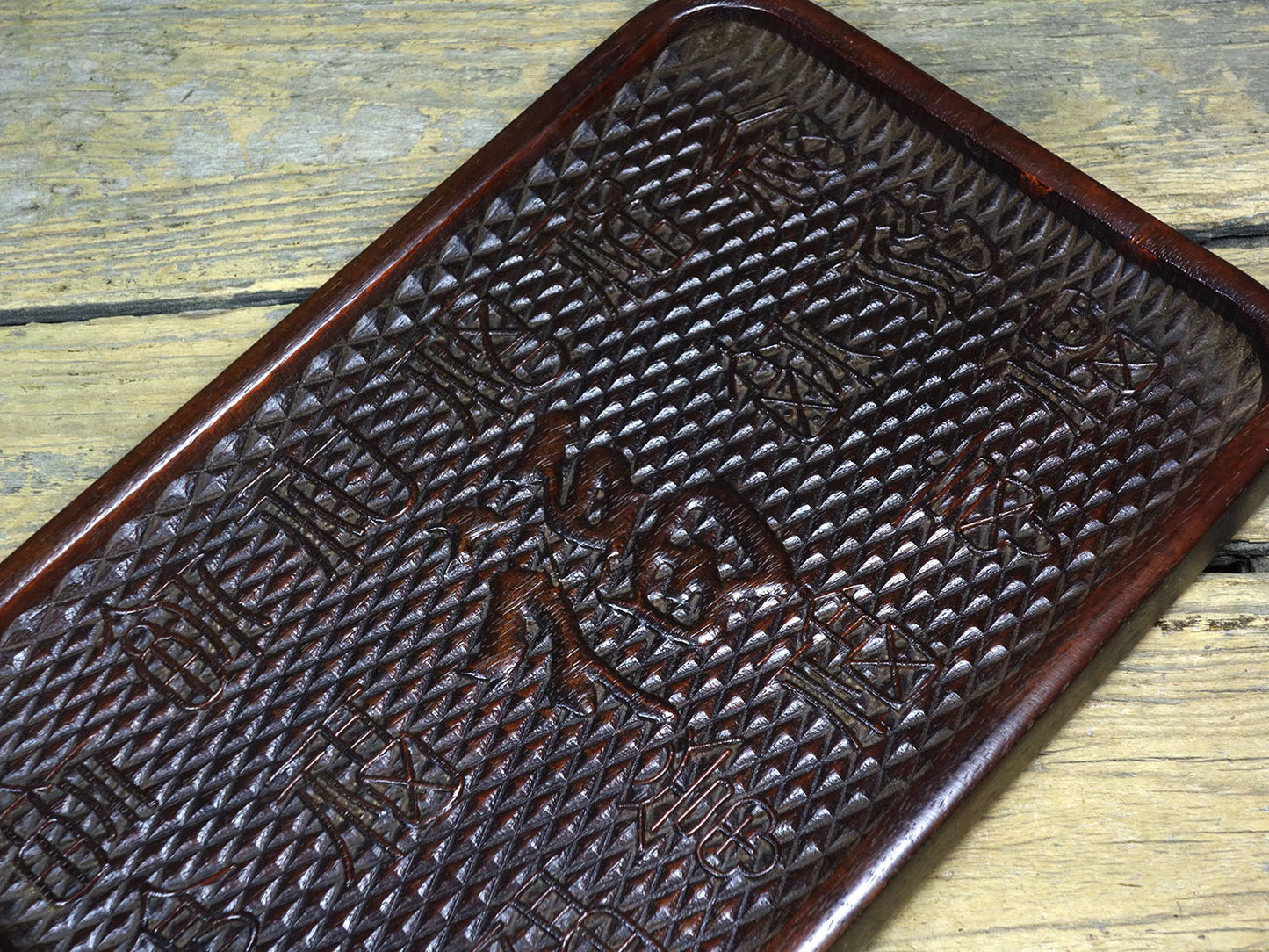 Chinese antique rosewood carved tea plate
