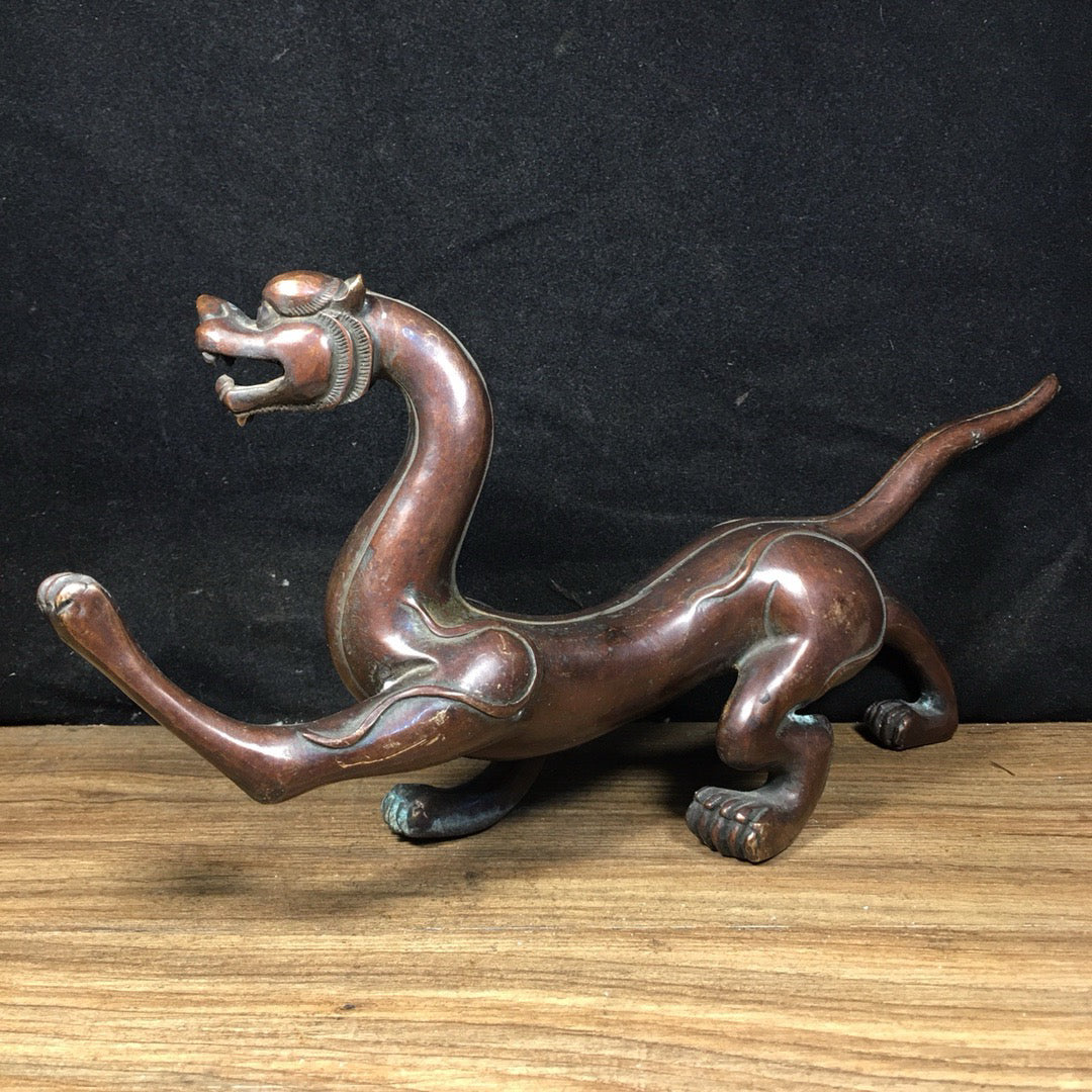 Chinese antique pure copper white tiger