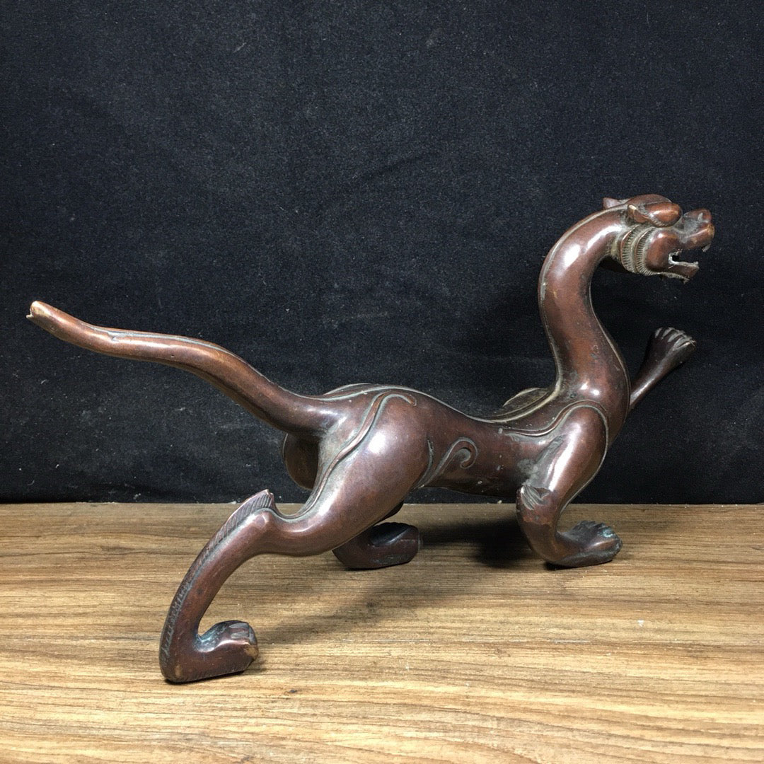 Chinese antique pure copper white tiger