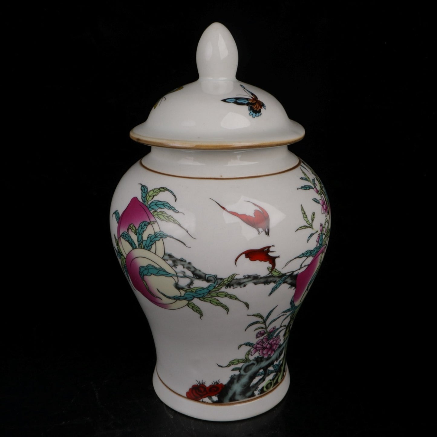 Blue and white longevity double full pattern general jar