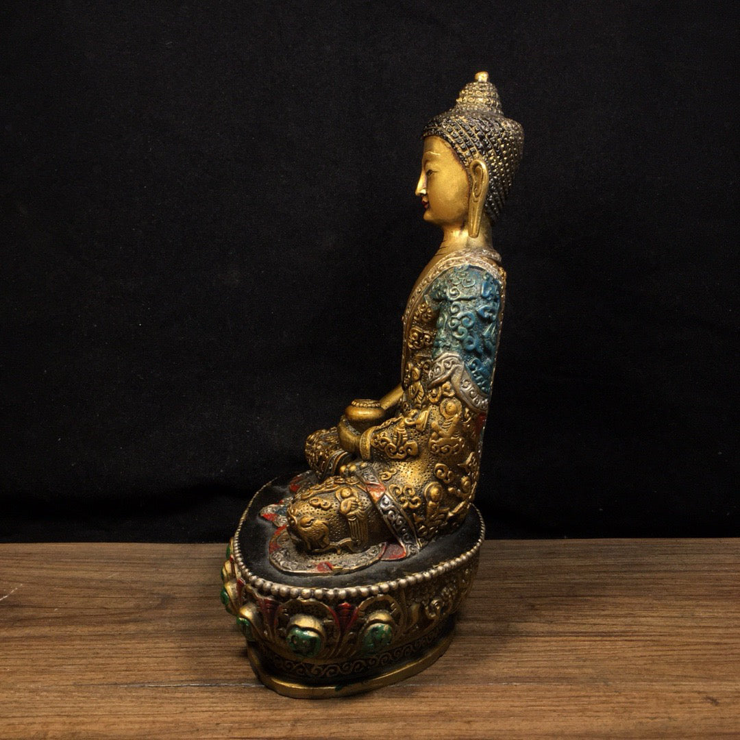 Chinese antique pure copper statue of Shakyamuni Buddha