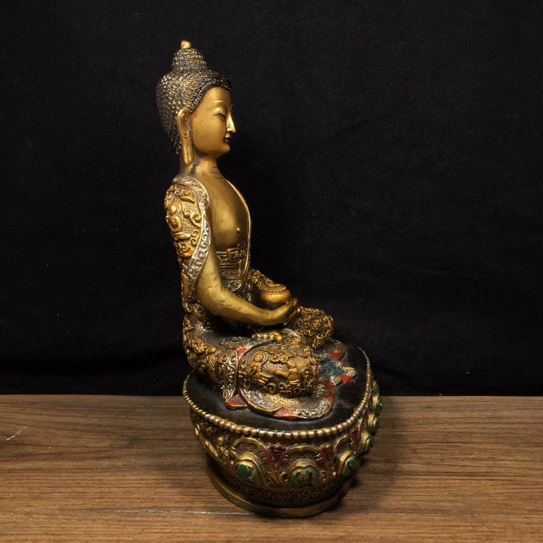 Chinese antique pure copper statue of Shakyamuni Buddha