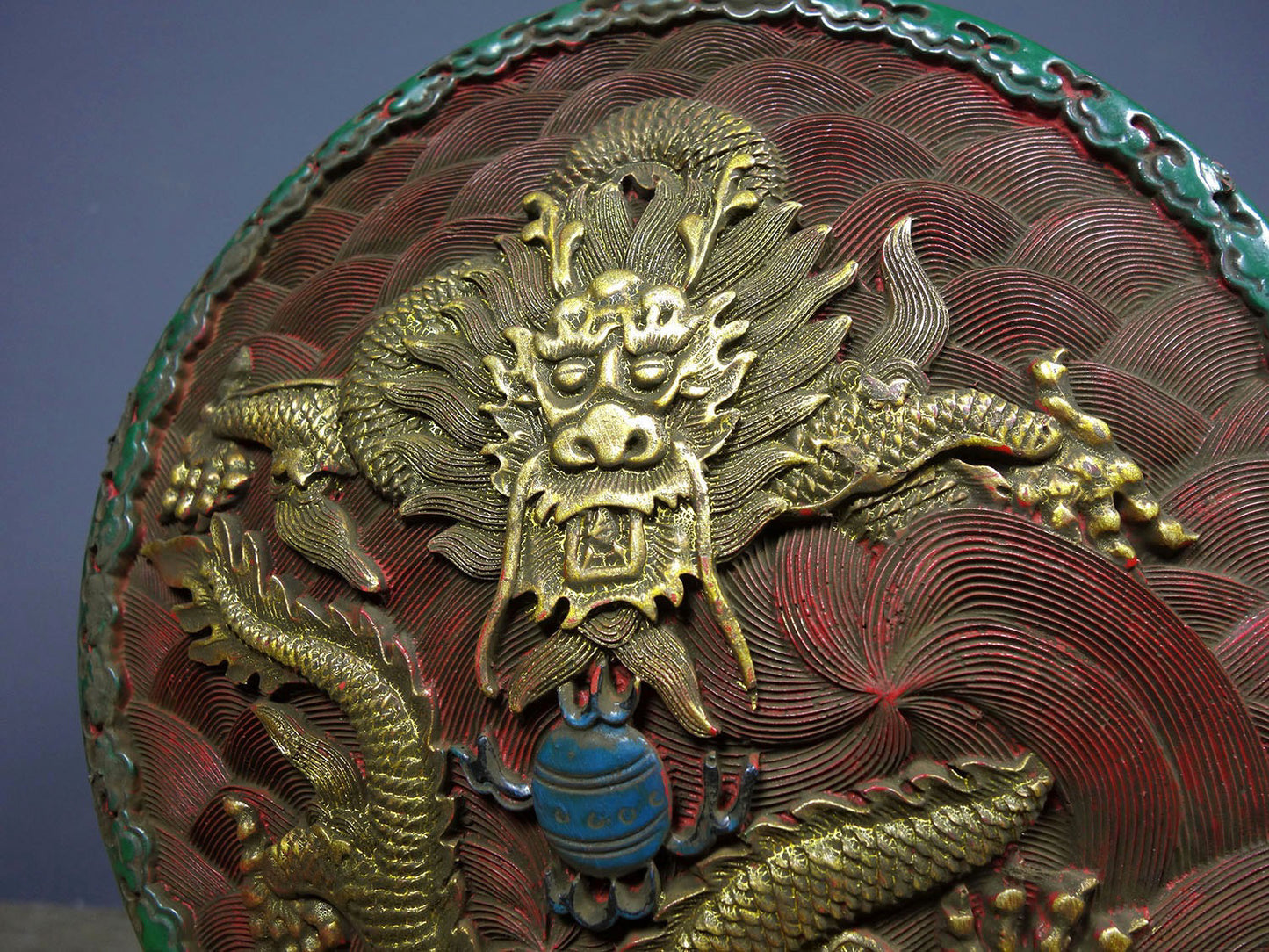 Chinese antique lacquerware painted with gold and paired with bottles