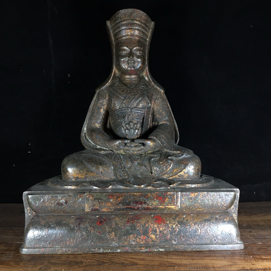 Chinese antique pure copper Zarba Buddha statue ornaments