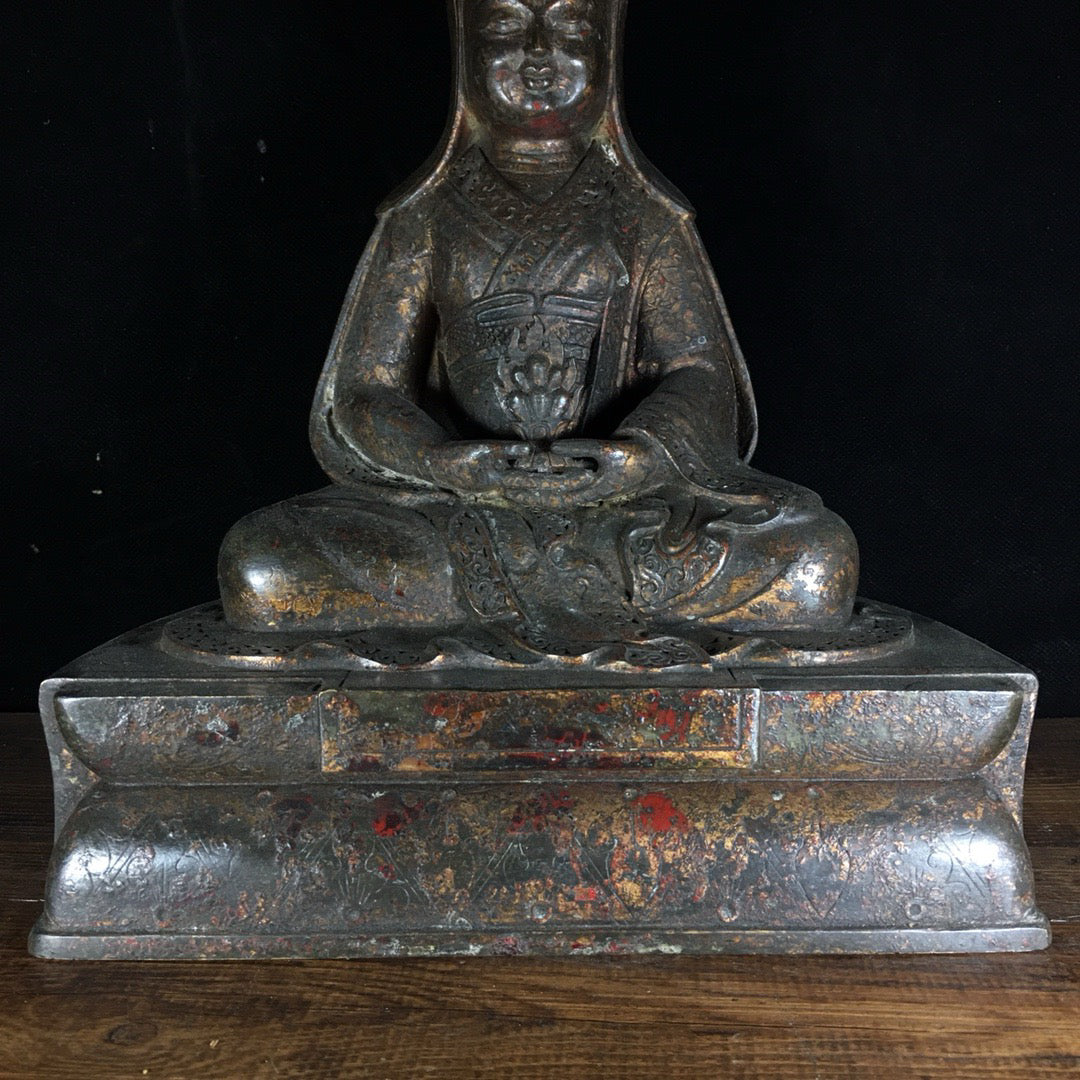 Chinese antique pure copper Zarba Buddha statue ornaments