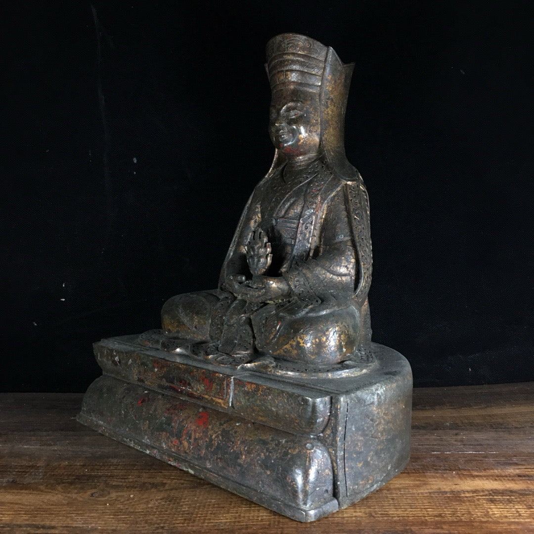 Chinese antique pure copper Zarba Buddha statue ornaments