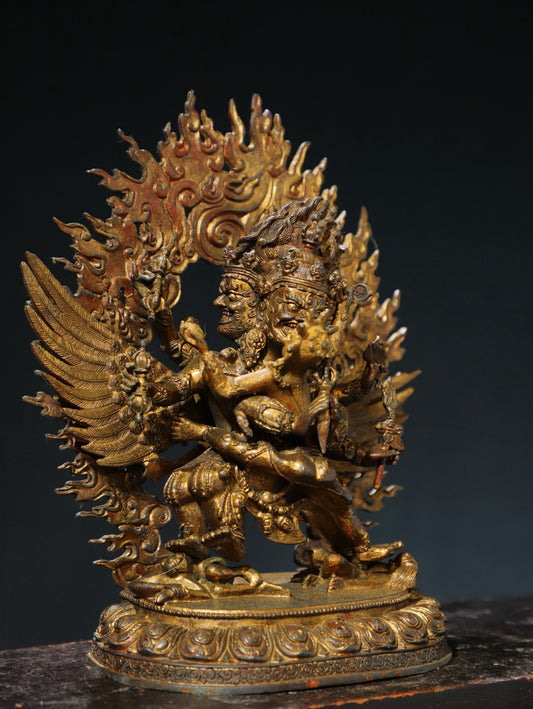 Bronze mud gold [Horse Head Vajra] Buddha statue
