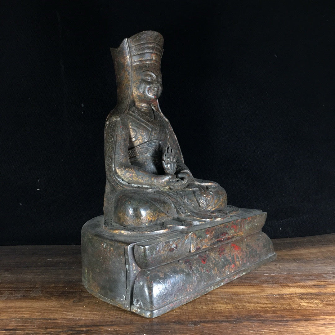 Chinese antique pure copper Zarba Buddha statue ornaments