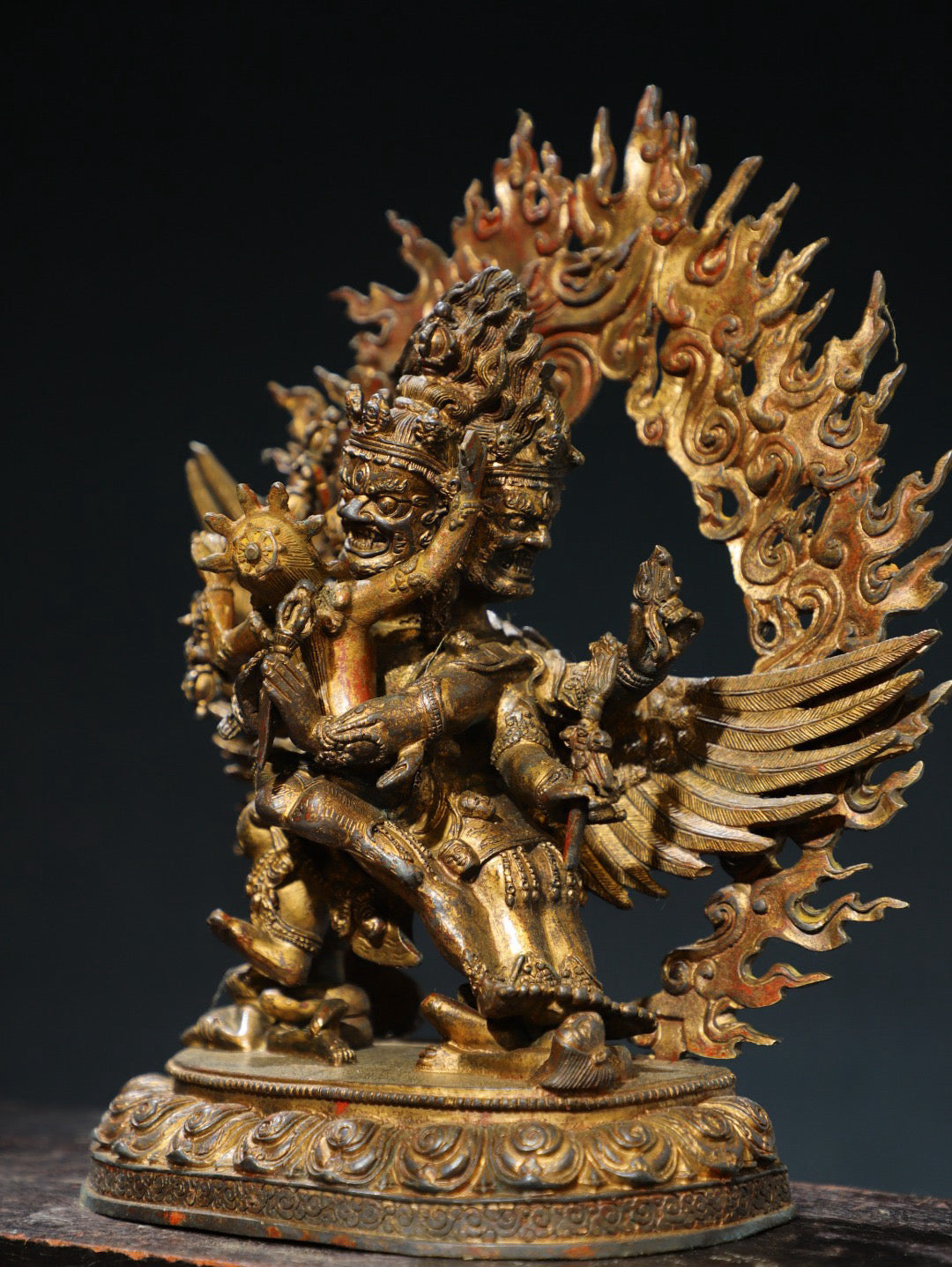 Bronze mud gold [Horse Head Vajra] Buddha statue