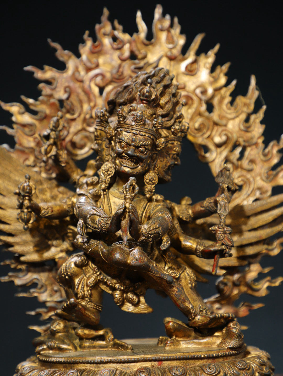 Bronze mud gold [Horse Head Vajra] Buddha statue