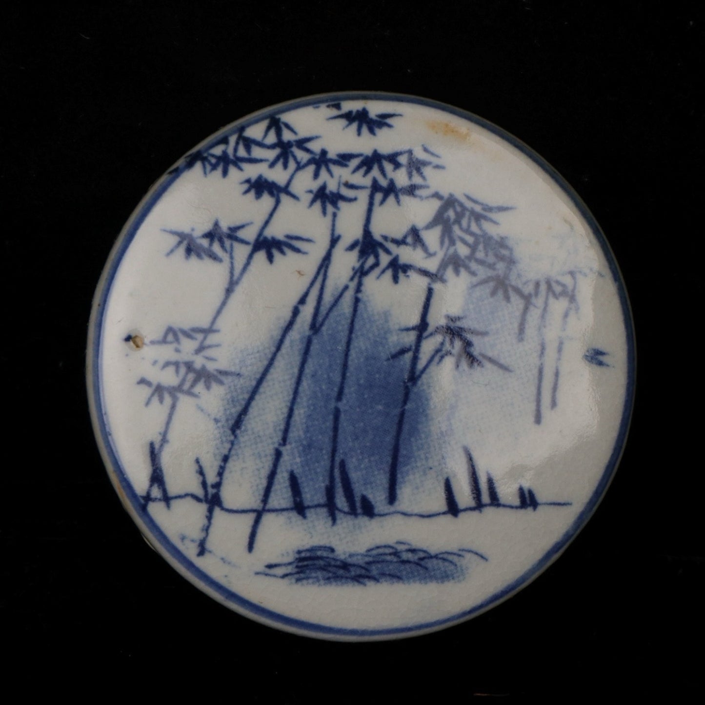 Blue and White Ghost Valley Descending Mountain Pattern Tea Jar
