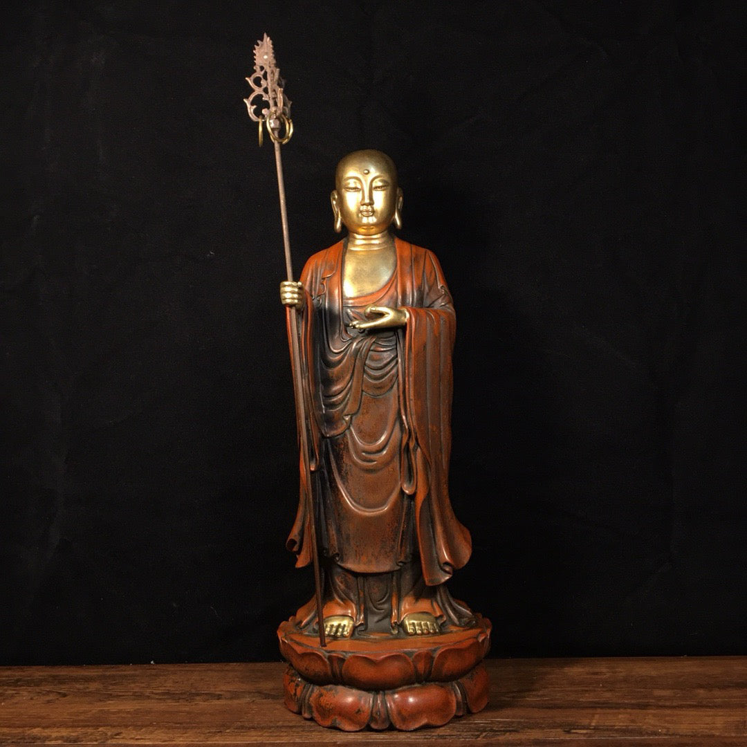 Chinese Antique Pure Copper Treasure King