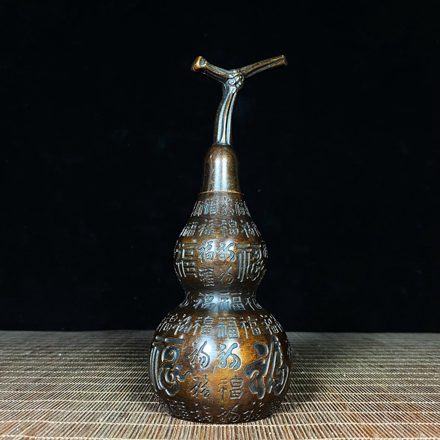 Pure copper chiseled town house hundred blessings gourd