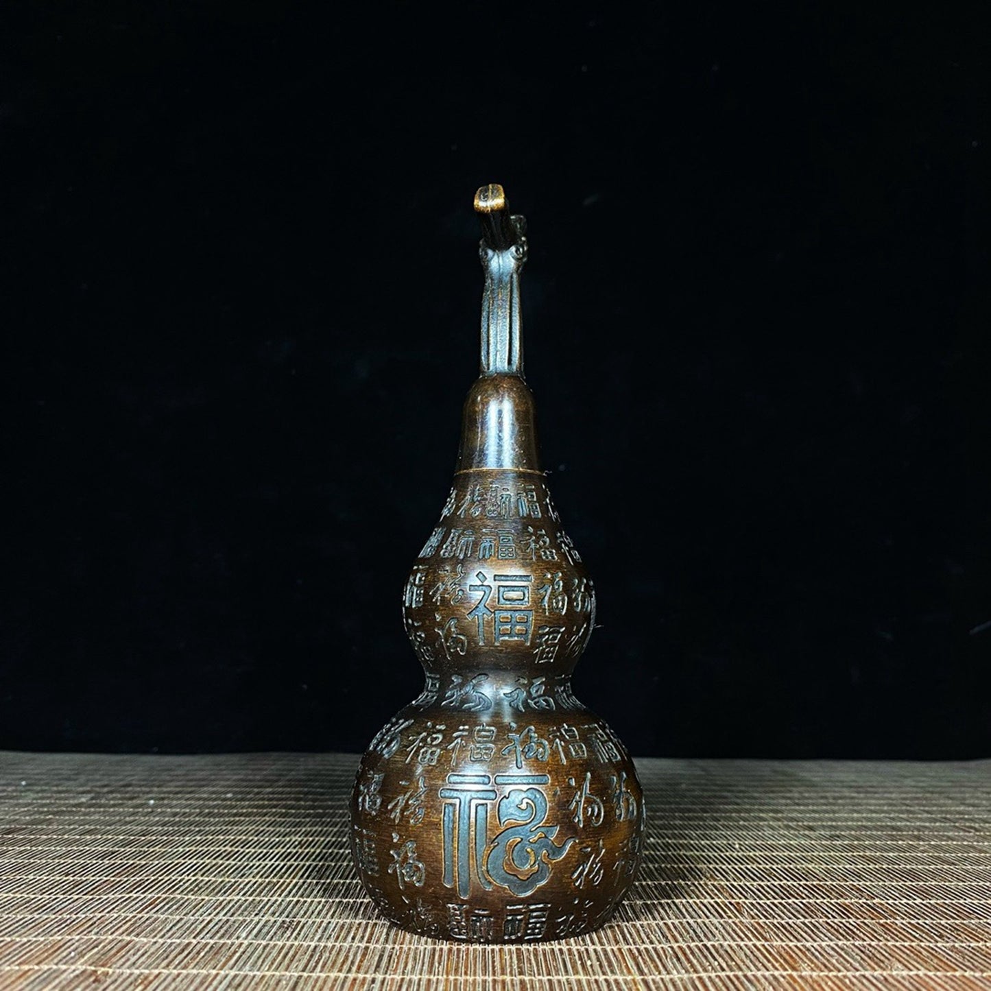 Pure copper chiseled town house hundred blessings gourd