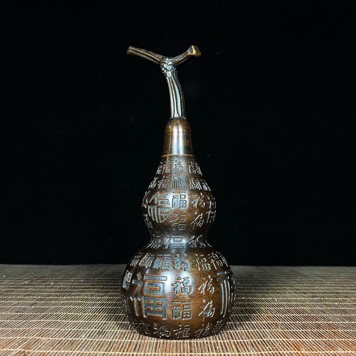 Pure copper chiseled town house hundred blessings gourd