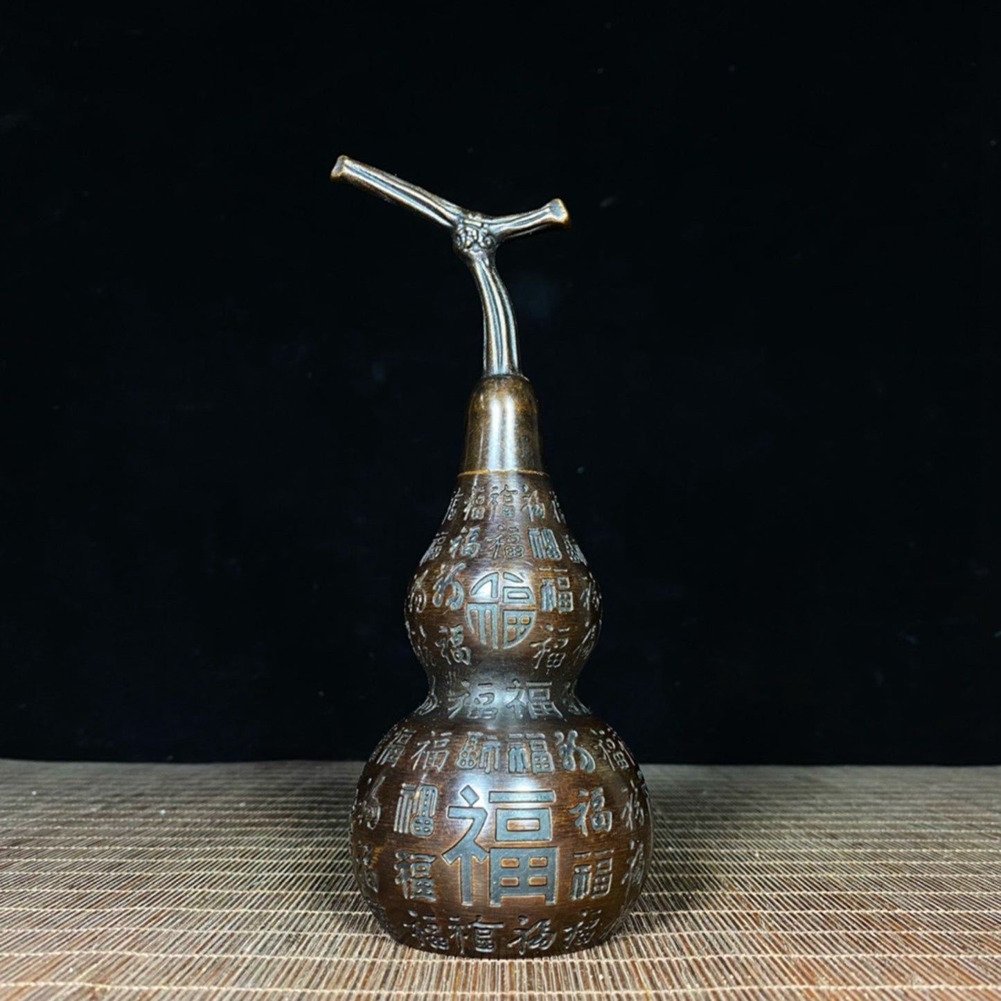Pure copper chiseled town house hundred blessings gourd