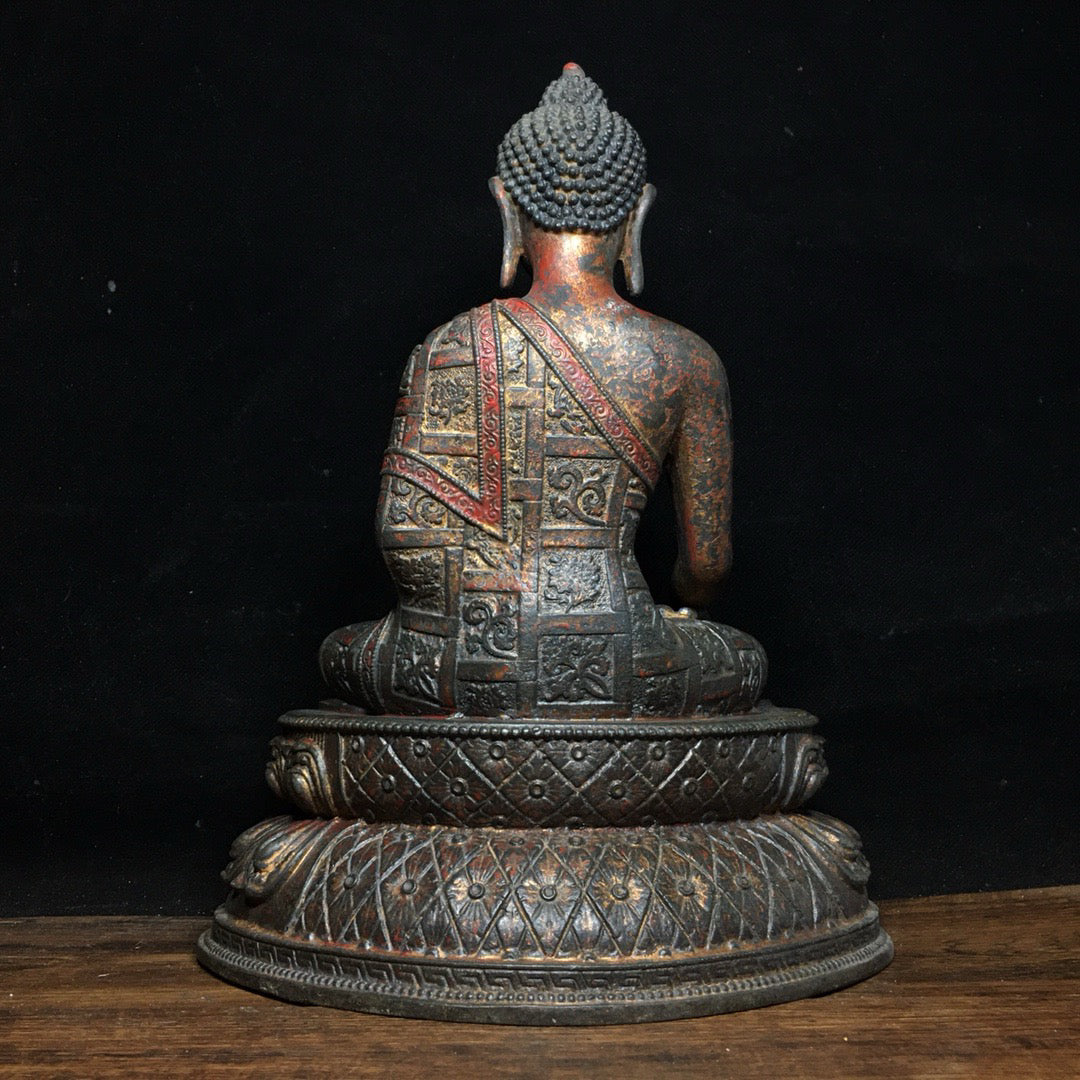 Chinese antique pure copper ornaments of Shakyamuni Buddha