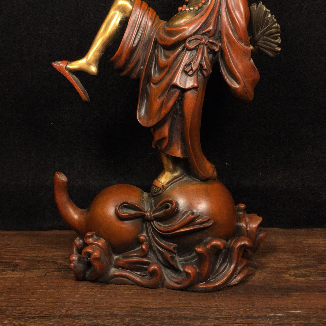 Chinese Antique Pure Copper Living Buddha Ji Gong