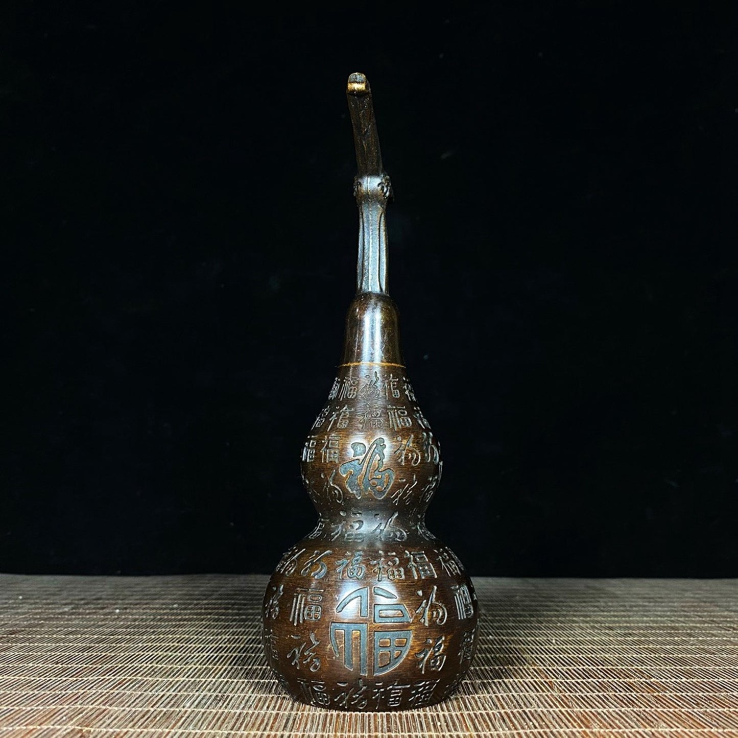 Pure copper chiseled town house hundred blessings gourd