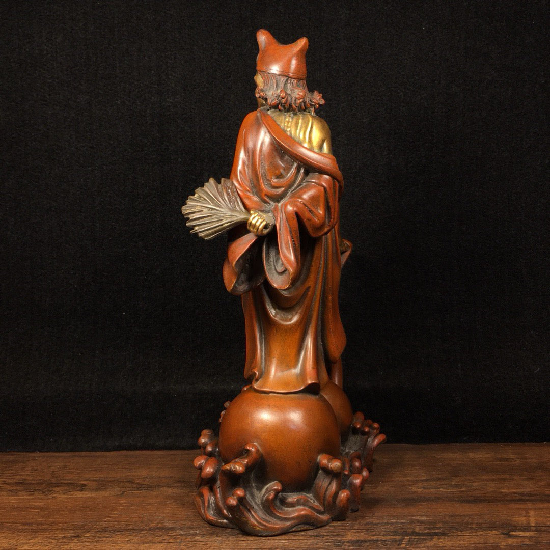 Chinese Antique Pure Copper Living Buddha Ji Gong