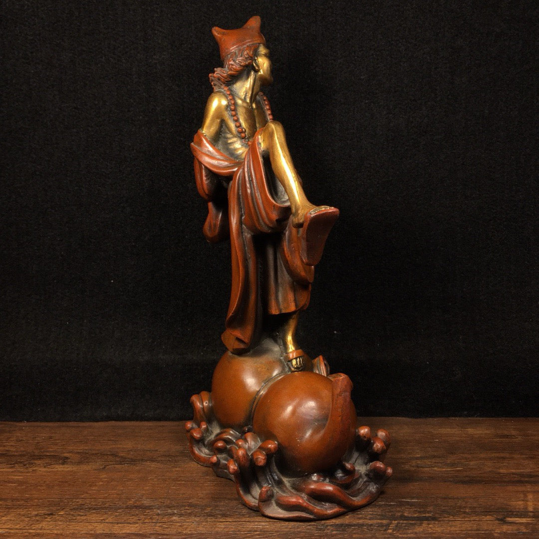Chinese Antique Pure Copper Living Buddha Ji Gong