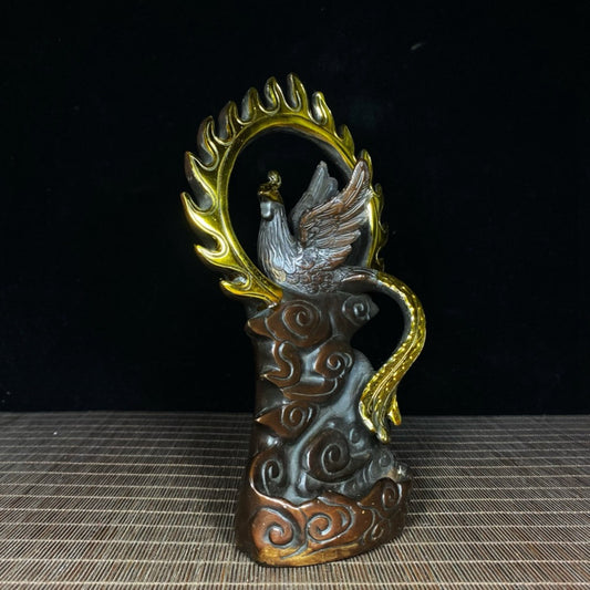 Pure copper gilded phoenix