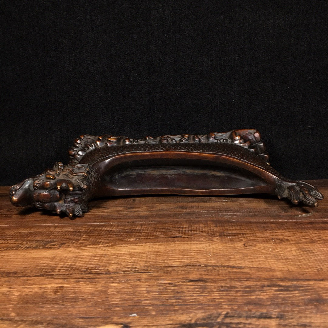 Chinese antique pure copper dragon boat medicine roller