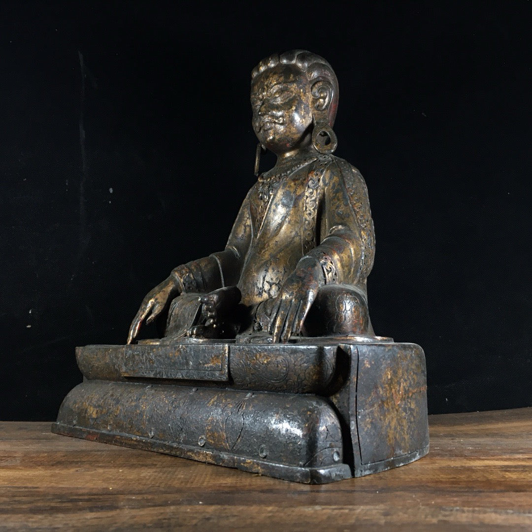 Chinese antique pure copper Zarba Buddha statue ornaments
