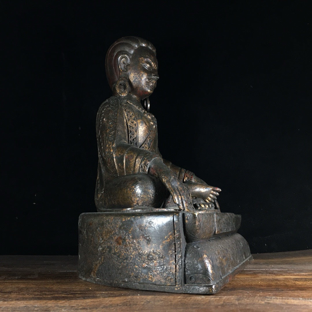 Chinese antique pure copper Zarba Buddha statue ornaments
