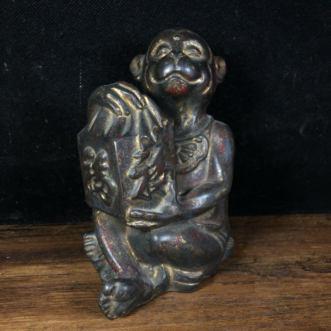 Chinese antique pure copper monkey print ornament
