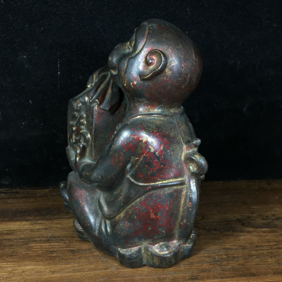 Chinese antique pure copper monkey print ornament