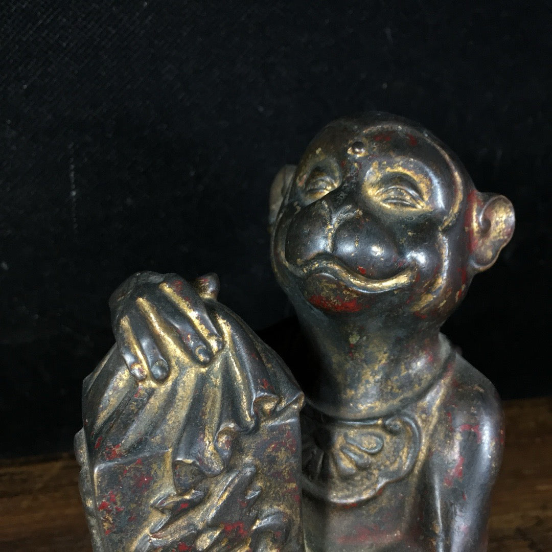 Chinese antique pure copper monkey print ornament
