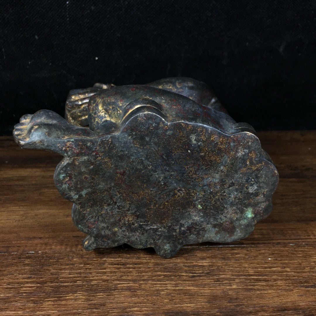 Chinese antique pure copper monkey print ornament