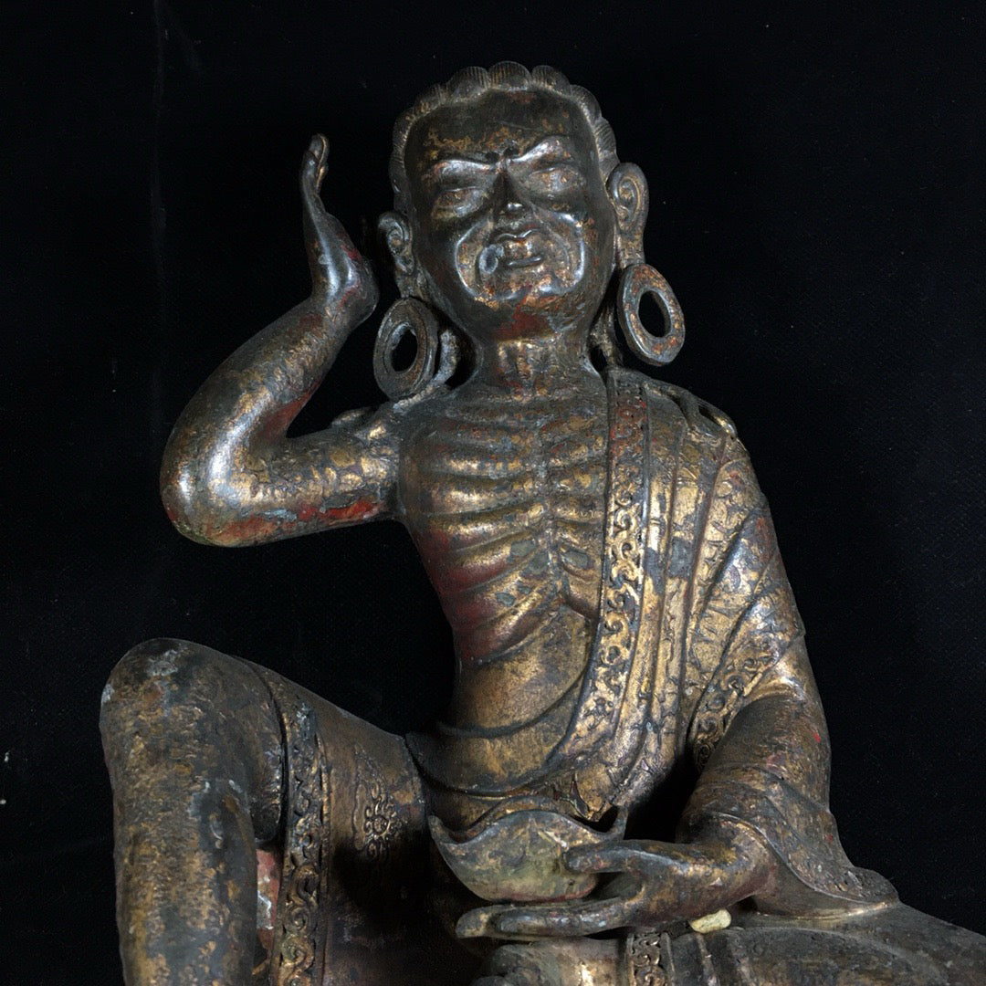 Chinese antique pure copper Zarba Buddha statue ornaments