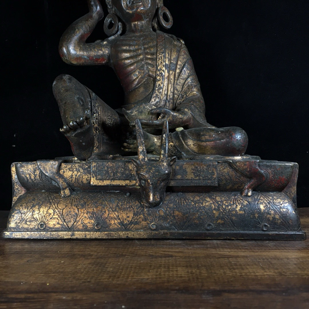 Chinese antique pure copper Zarba Buddha statue ornaments