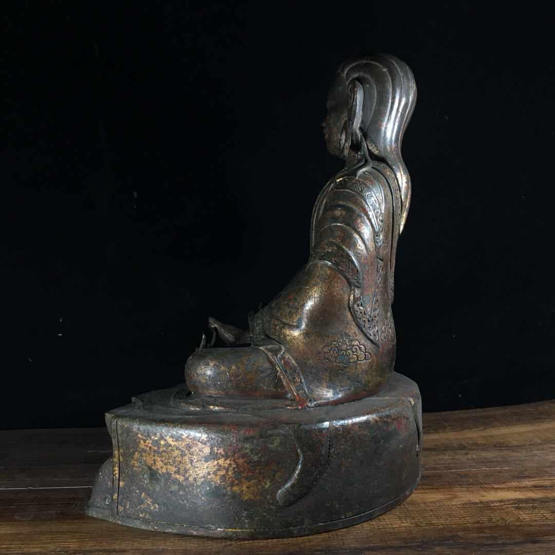 Chinese antique pure copper Zarba Buddha statue ornaments