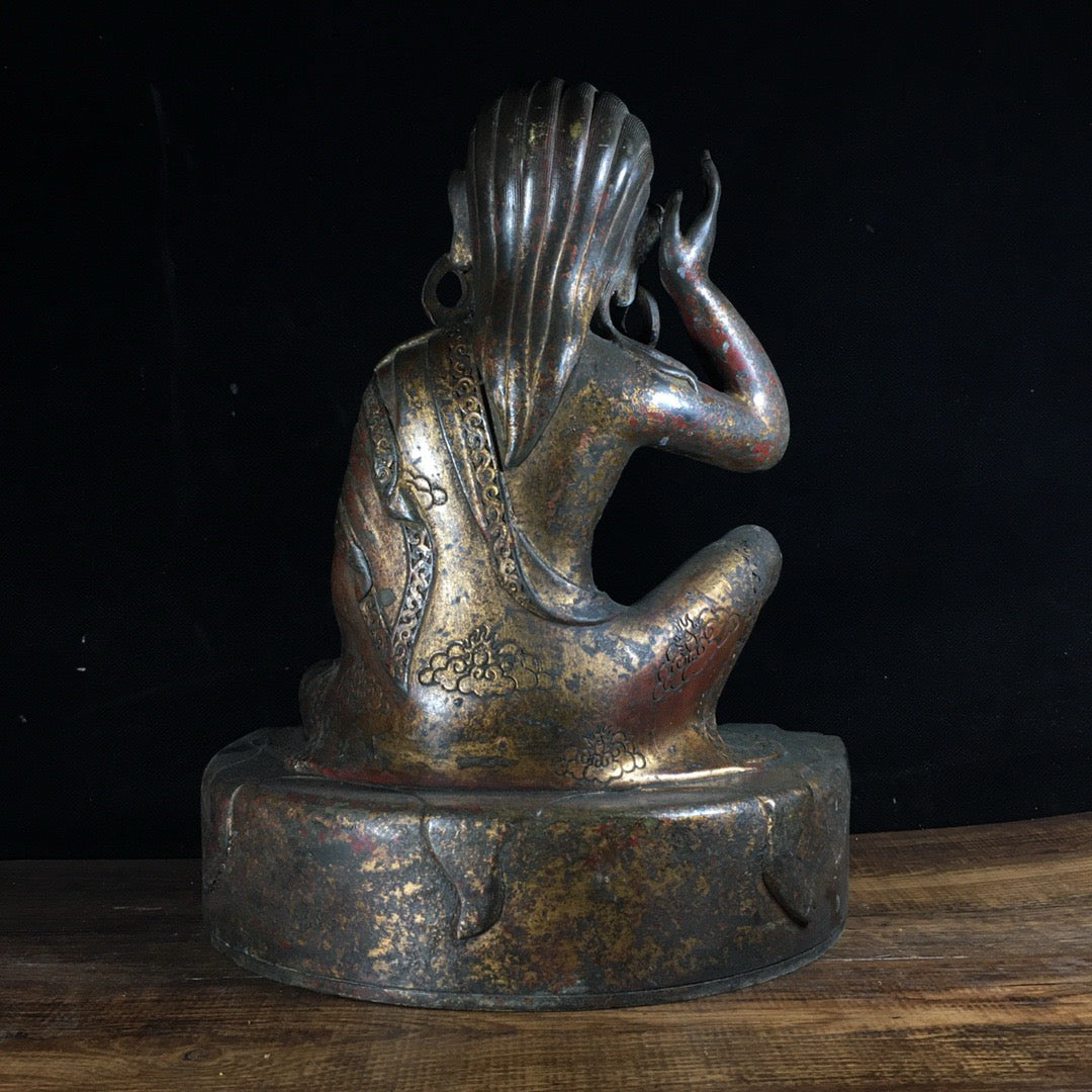 Chinese antique pure copper Zarba Buddha statue ornaments