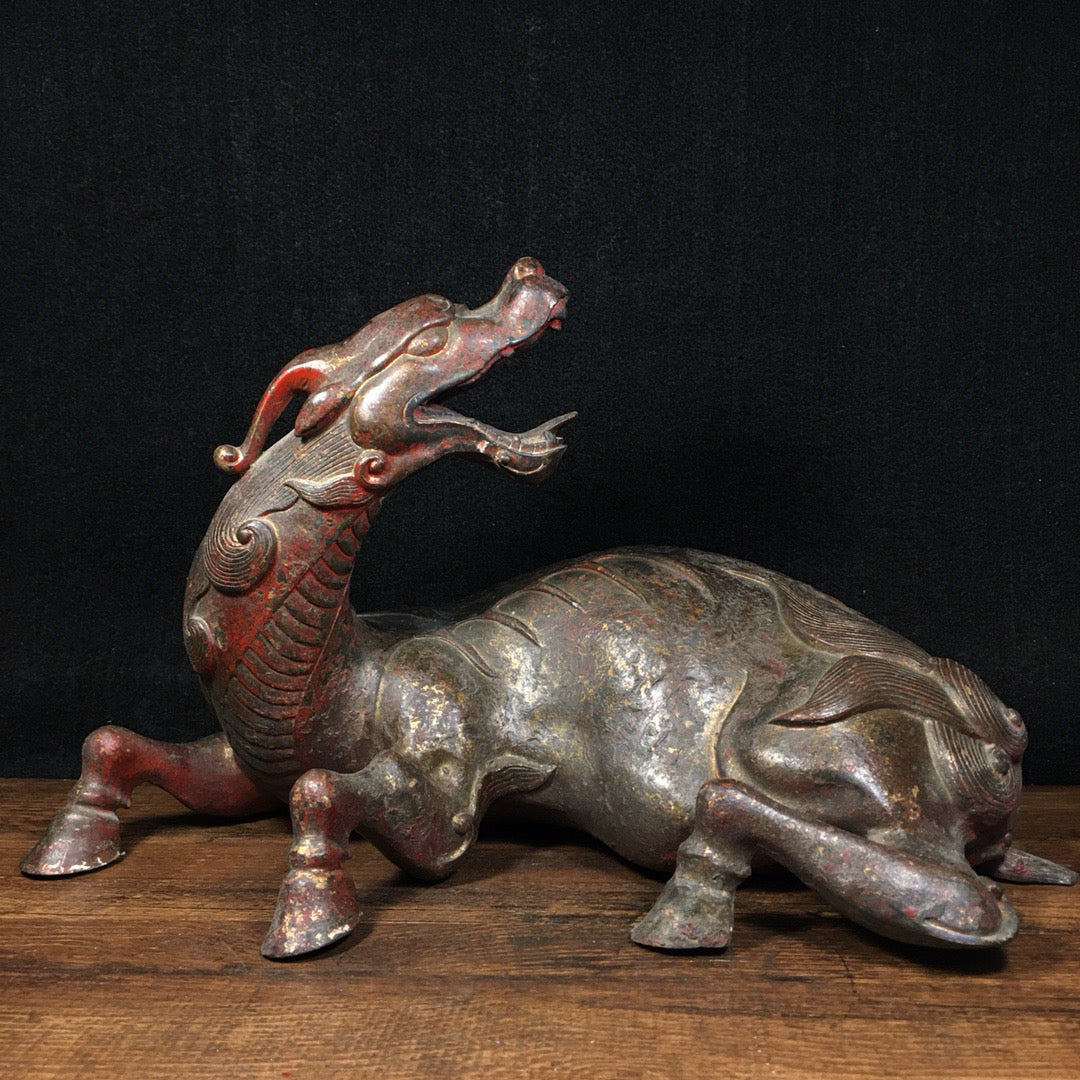 Chinese Antique Pure Copper Return Lucky Beast
