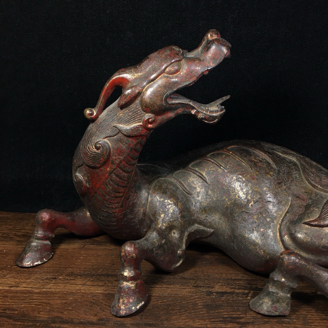 Chinese Antique Pure Copper Return Lucky Beast