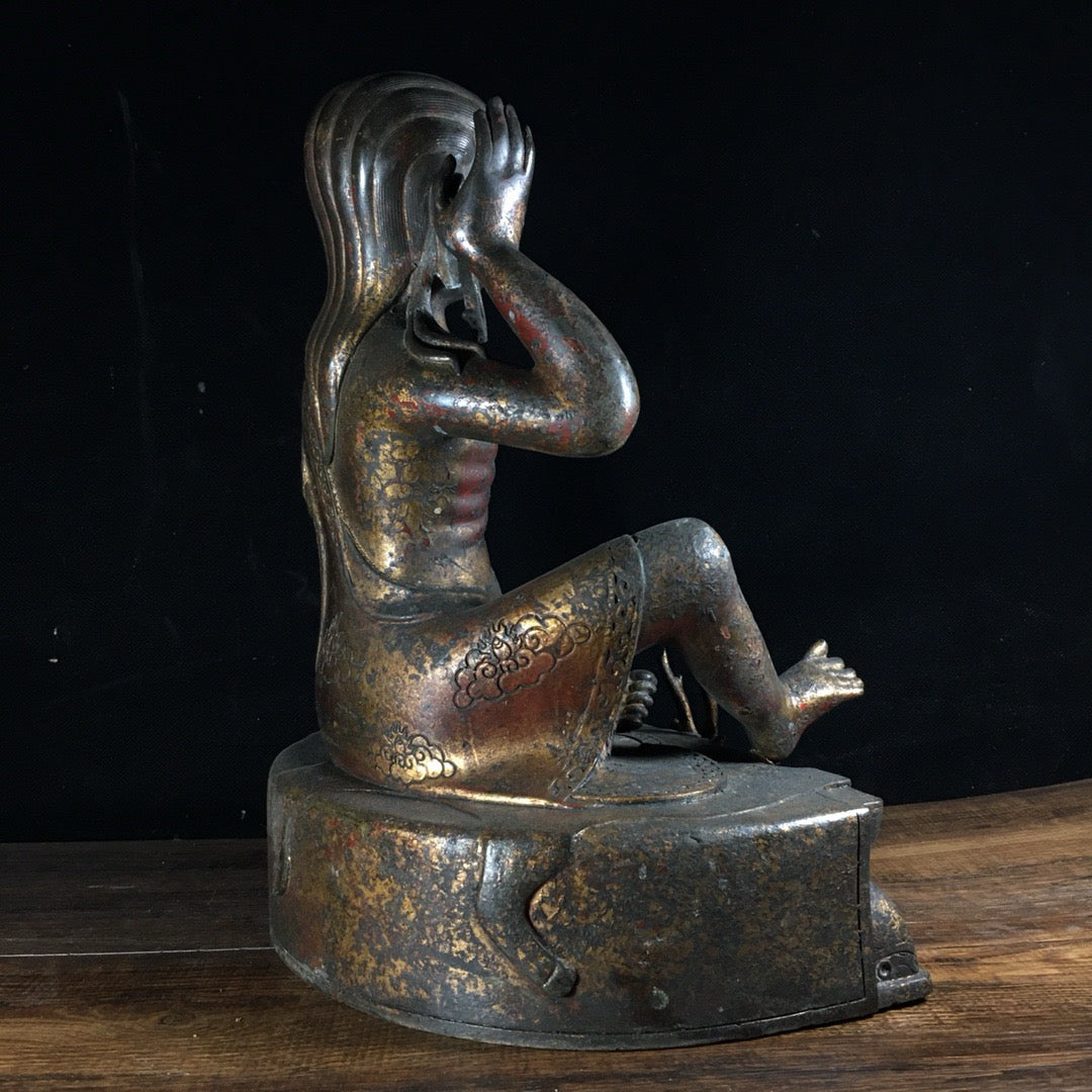 Chinese antique pure copper Zarba Buddha statue ornaments
