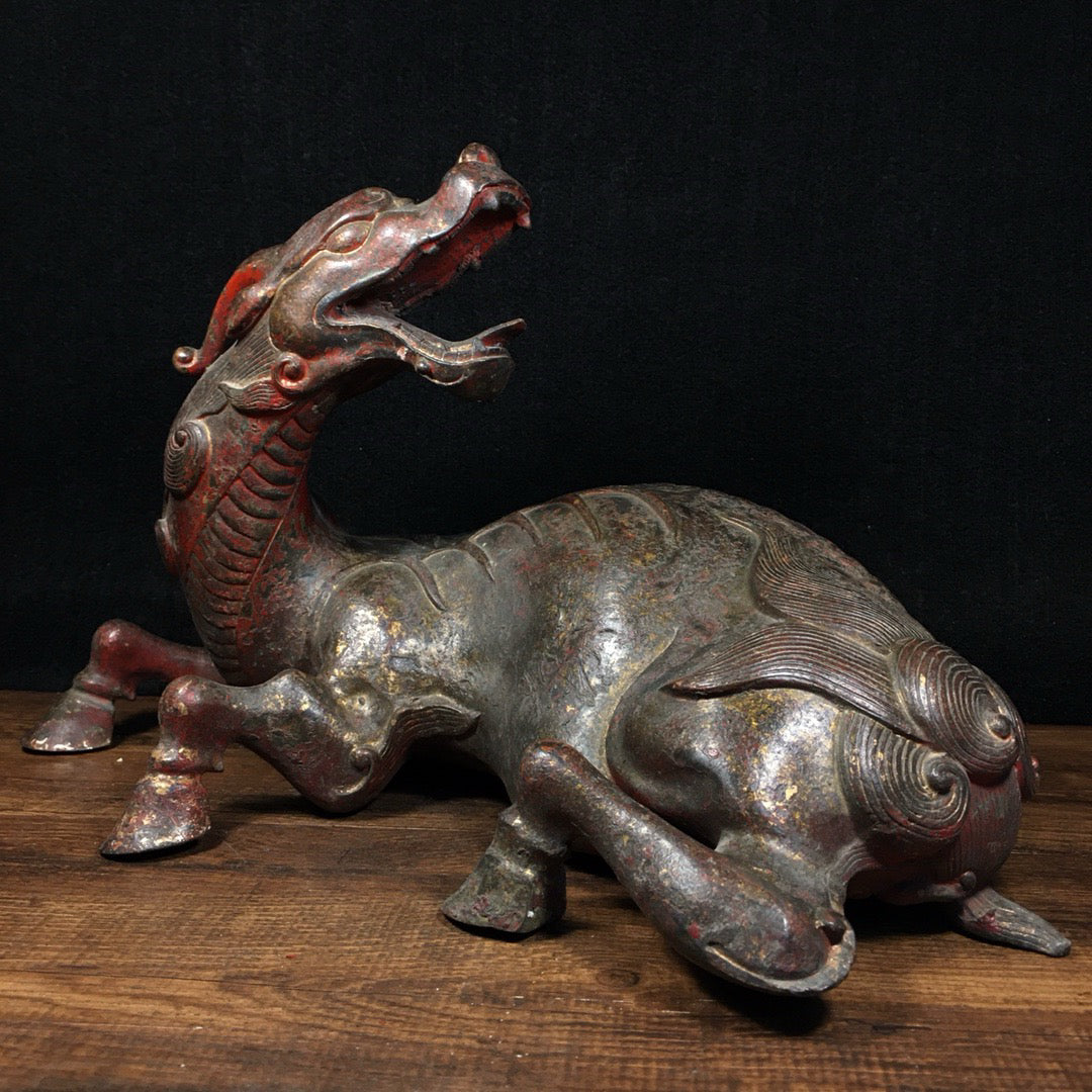 Chinese Antique Pure Copper Return Lucky Beast
