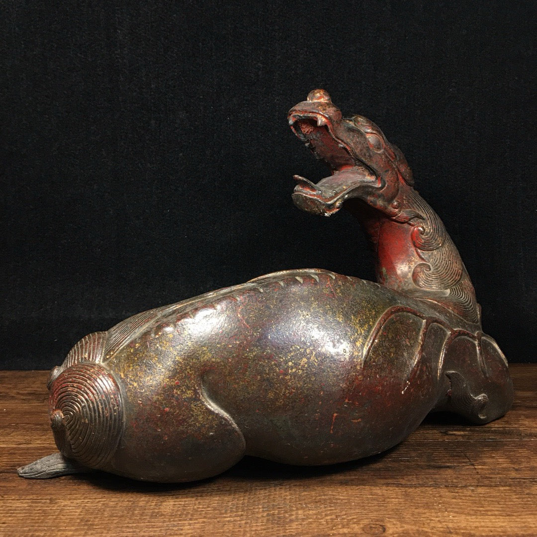 Chinese Antique Pure Copper Return Lucky Beast