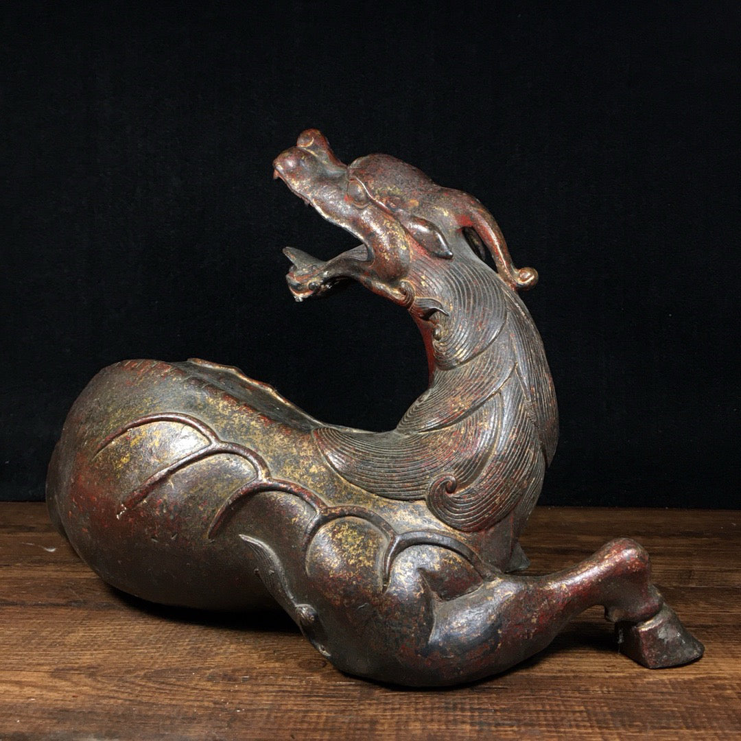 Chinese Antique Pure Copper Return Lucky Beast