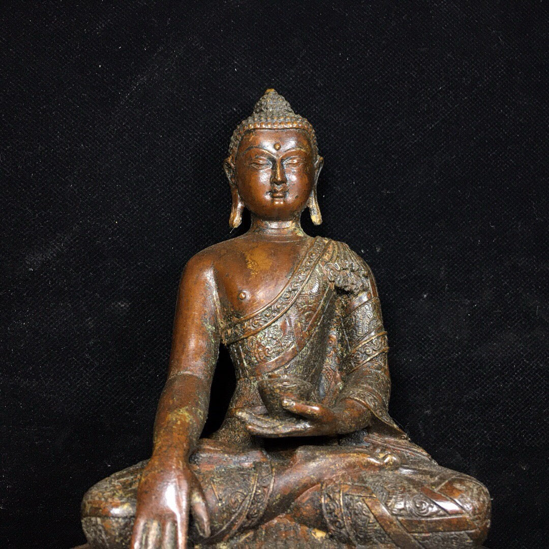 Chinese antique pure copper figure ornaments of Shakyamuni Buddha