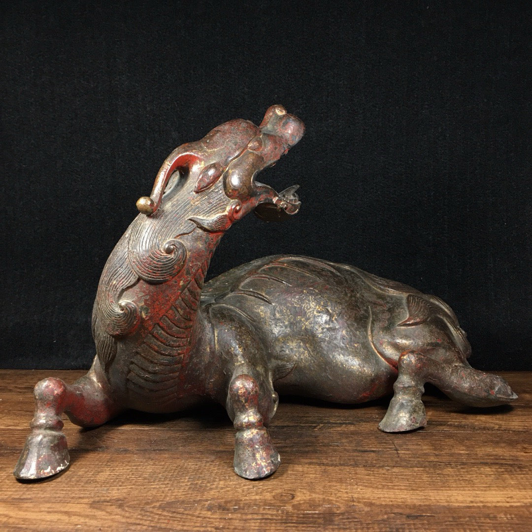Chinese Antique Pure Copper Return Lucky Beast