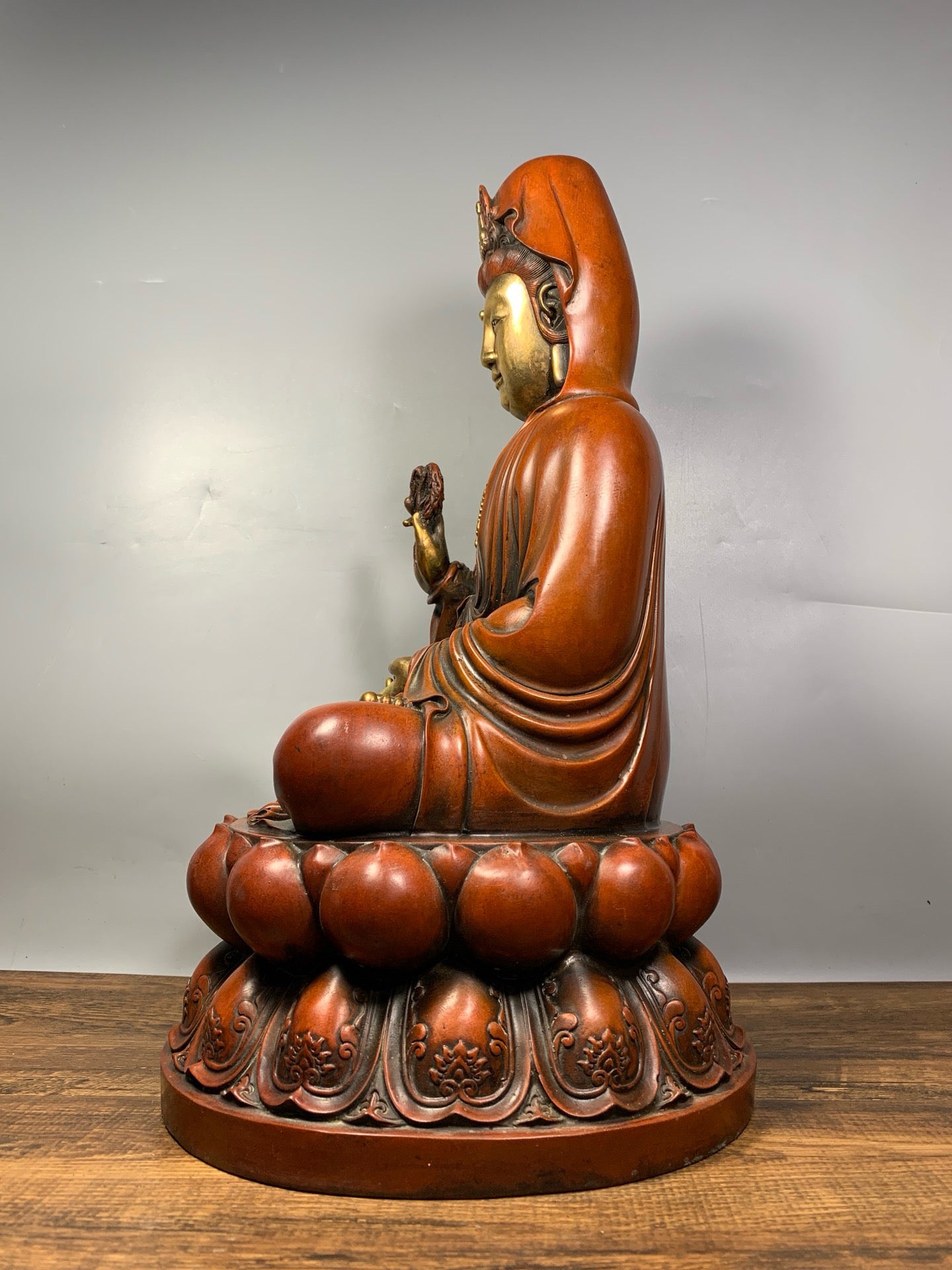 Chinese antique pure copper Guanyin Bodhisattva