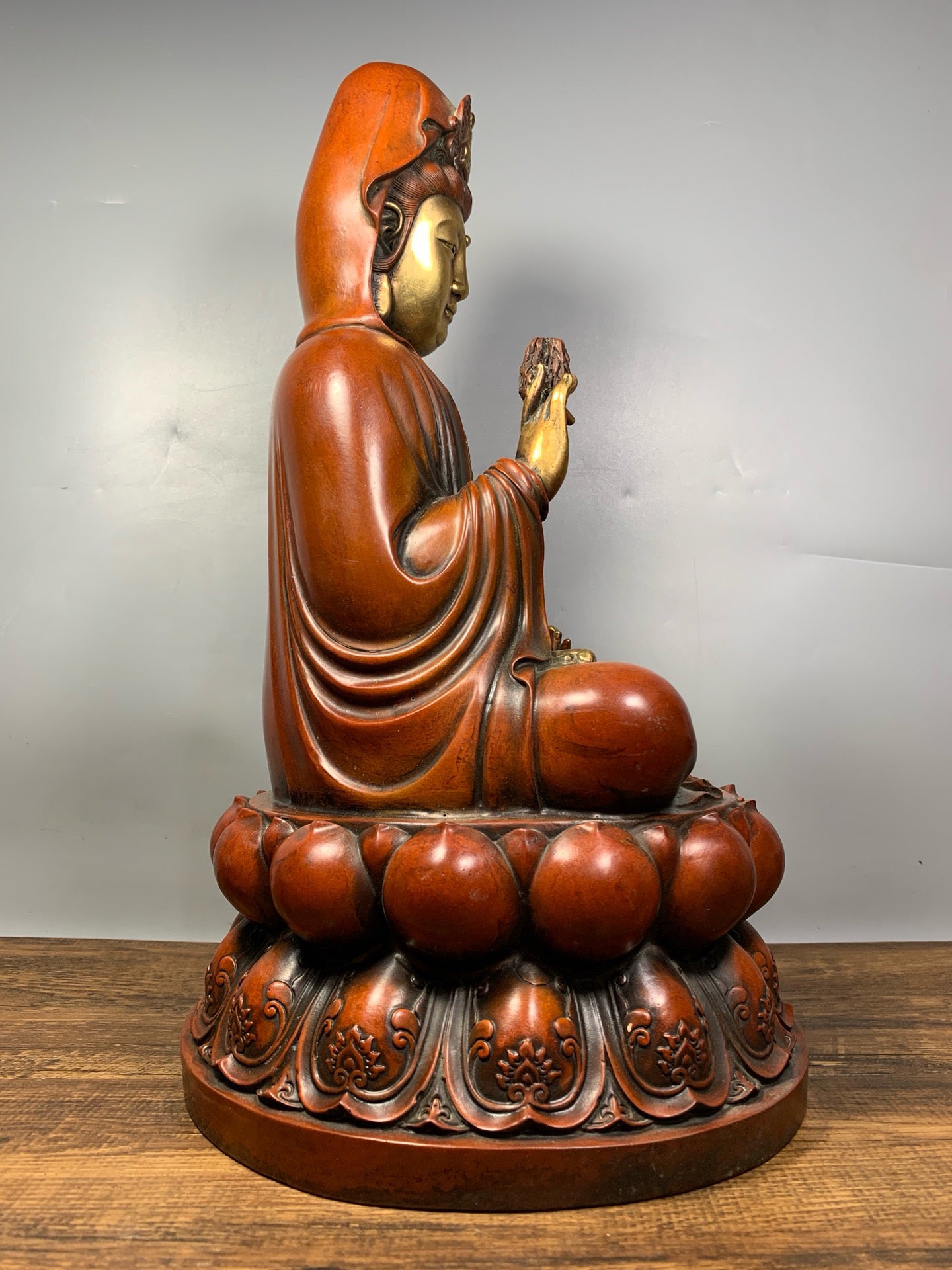 Chinese antique pure copper Guanyin Bodhisattva